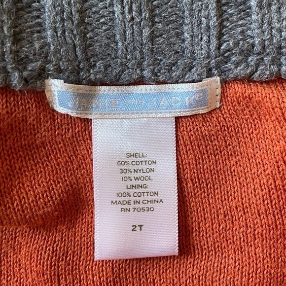 Janie And Jack Wool Cotton Blend Kids Knit Sweater Jacket Orange Gray Blue - Picture 13 of 14